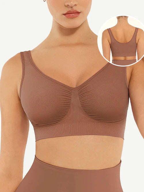 Seamless Shaping Support Bra with Wide Back