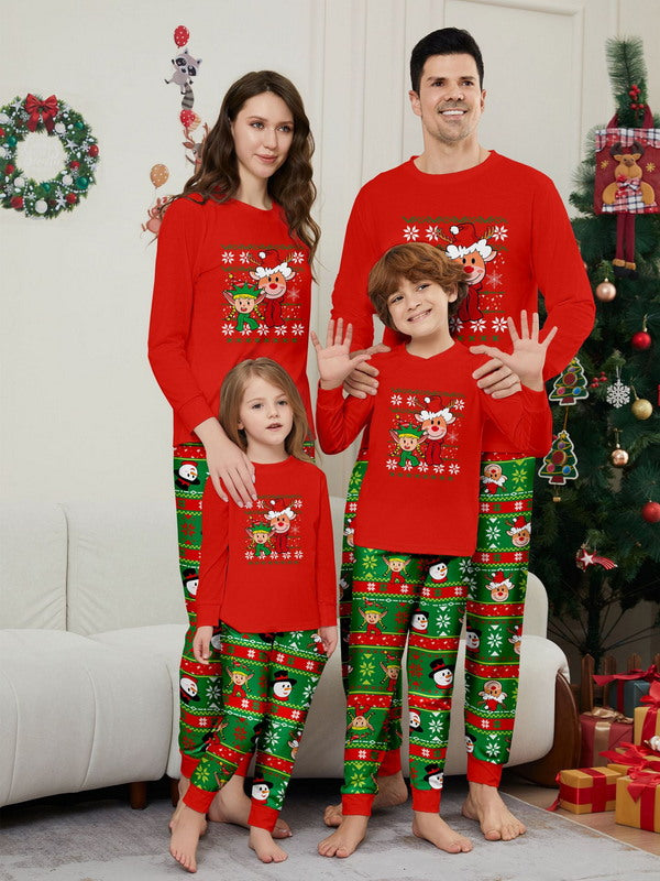 Matching Merry Christmas Reindeer Print Cozy and Festive Christmas Pajamas for the Whole Family