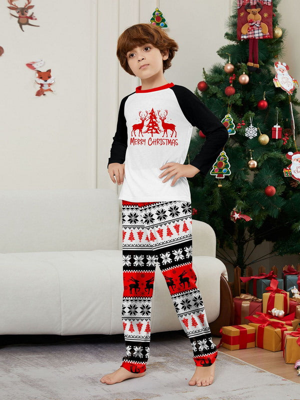 Matching Merry Christmas Reindeer Print Cozy and Festive Christmas Pajamas for the Whole Family