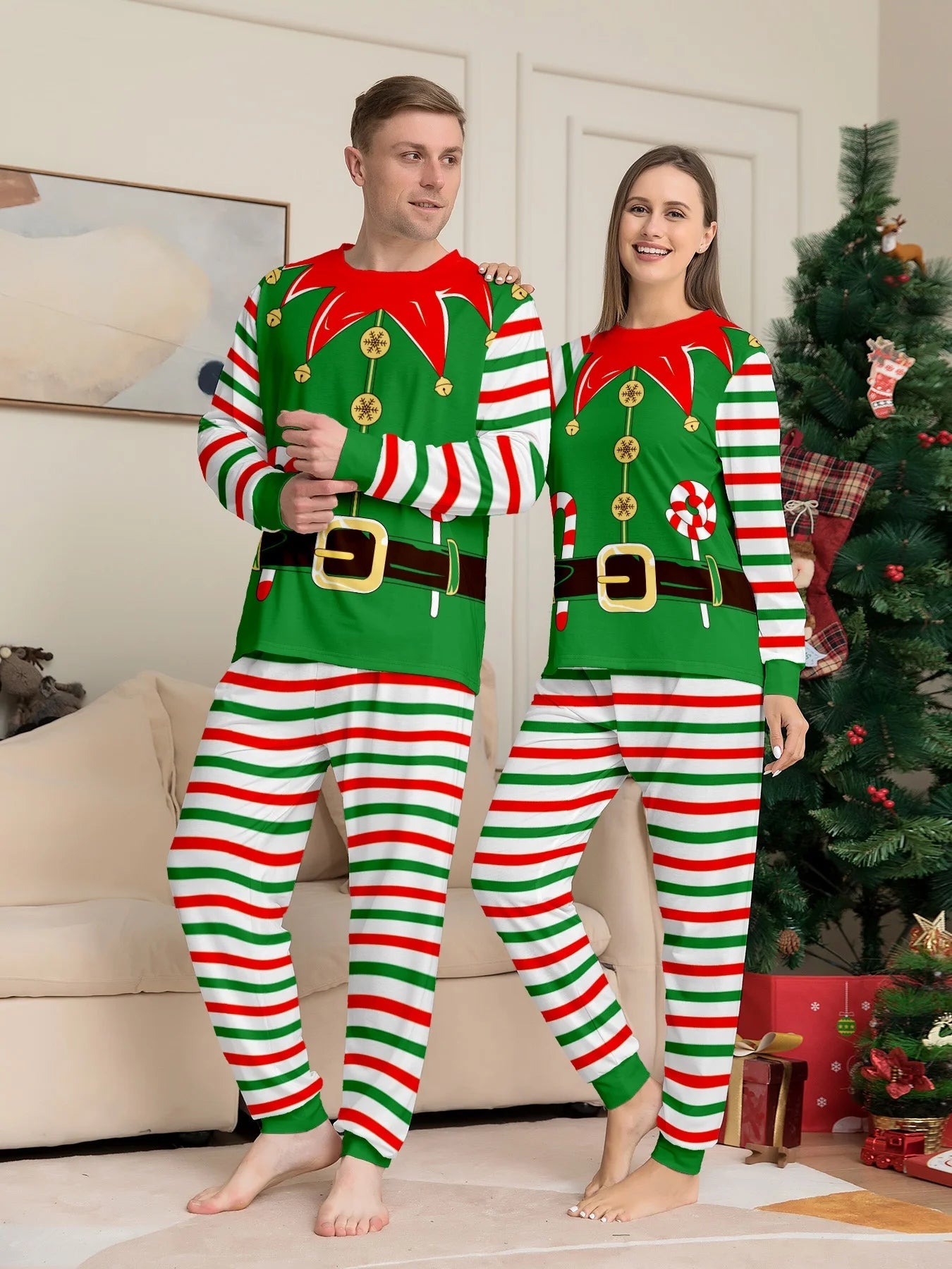 Matching Elf Cozy and Festive Christmas Pajamas for the Whole Family