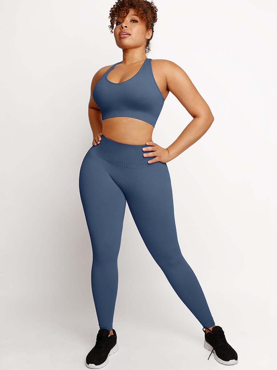 🌿Eco-friendly Sexy Seamless Sportswear Butt Lifting Tummy Control Leggings Set