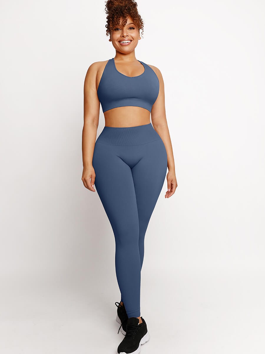 🌿Eco-friendly Sexy Seamless Sportswear Butt Lifting Tummy Control Leggings Set