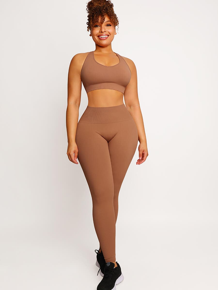 🌿Eco-friendly Sexy Seamless Sportswear Butt Lifting Tummy Control Leggings Set