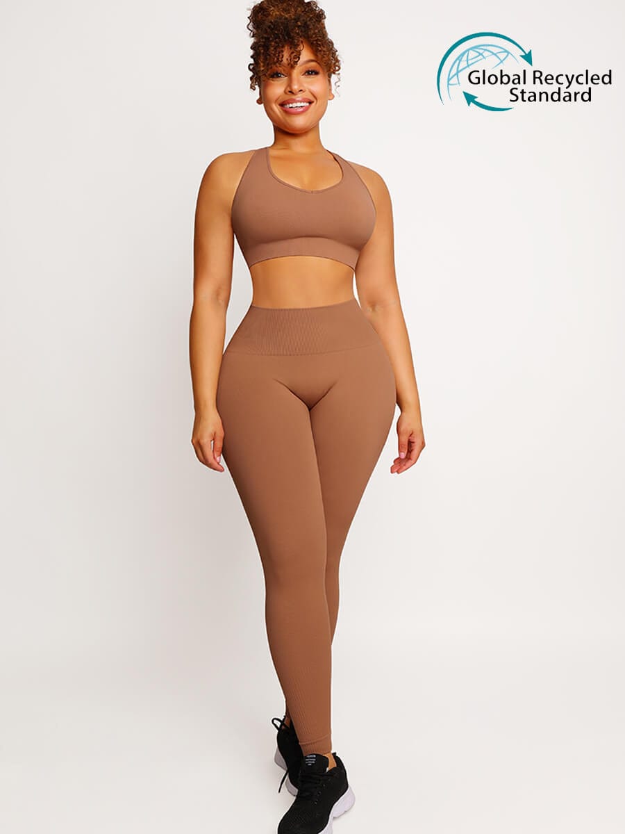 🌿Eco-friendly Sexy Seamless Sportswear Butt Lifting Tummy Control Leggings Set