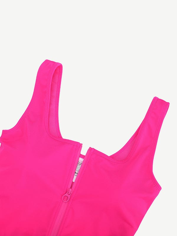 a pink top with a zipper on it