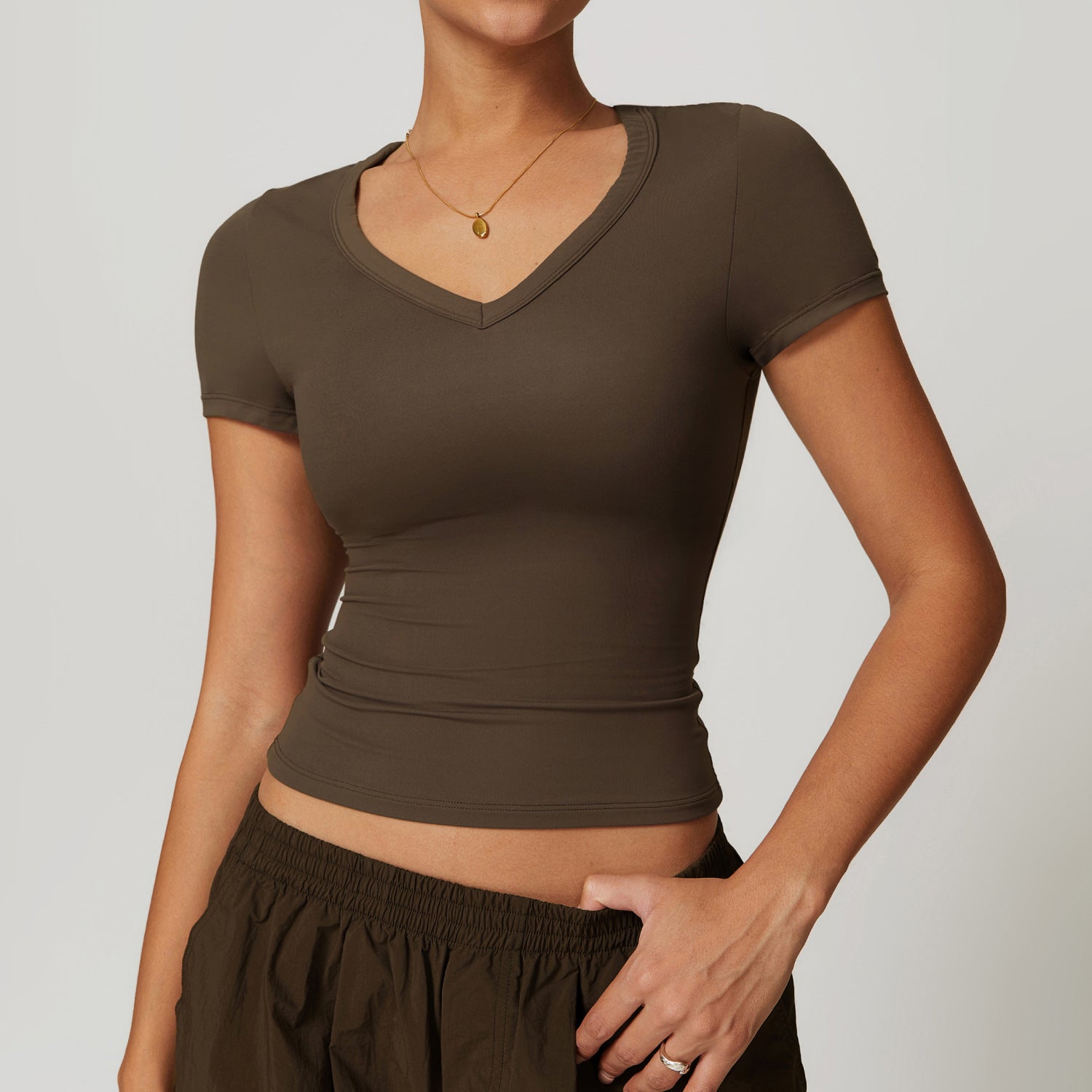 V-Neck Sports Crop Top