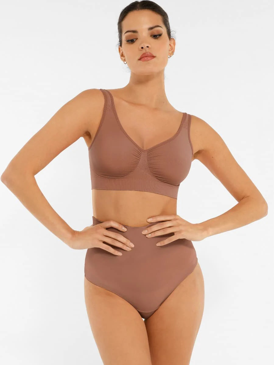 Seamless Shaping Support Bra with Wide Back