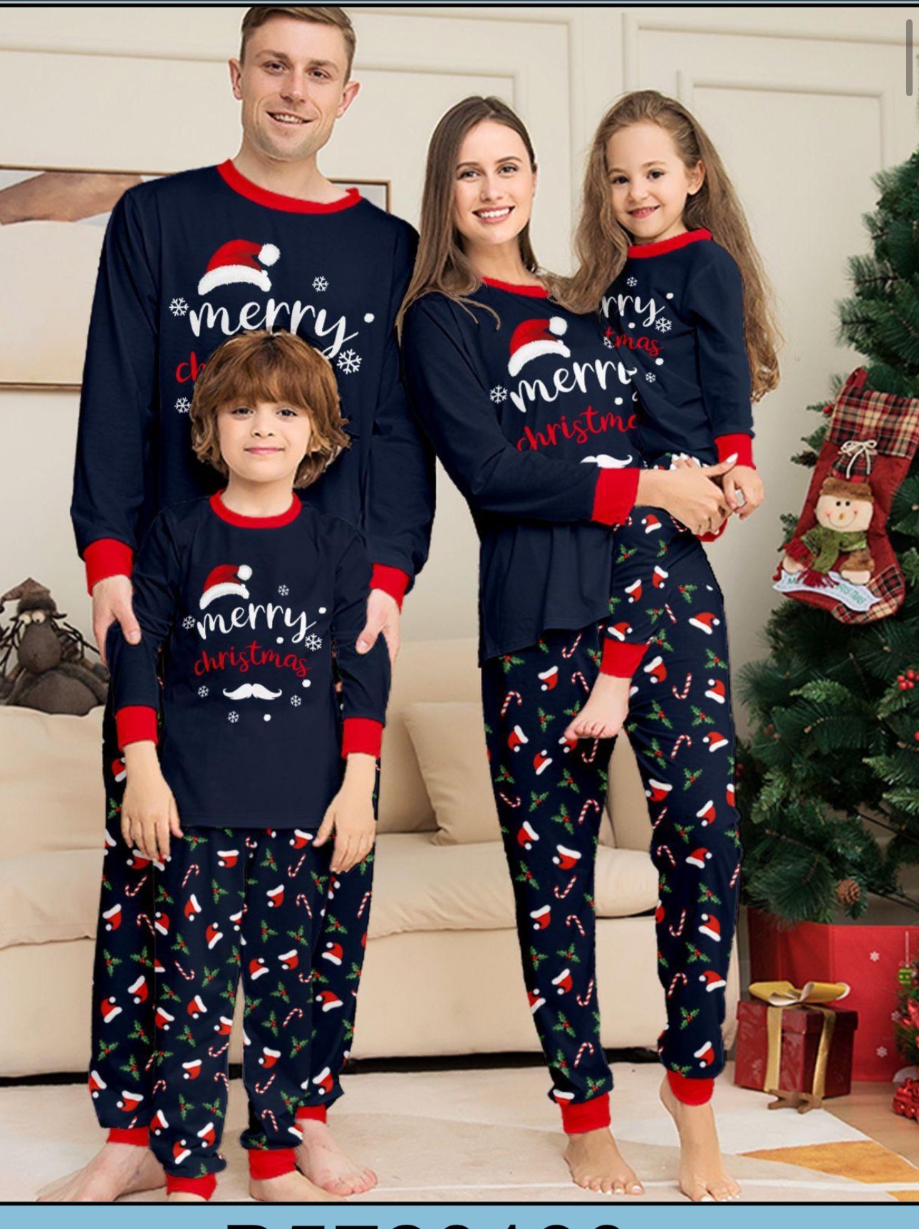 Matching Merry Christmas Santa Print Cozy and Festive Christmas Pajamas for the Whole Family