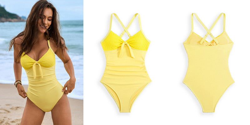  Sunny Bow-Tie One-Piece Swimsuit