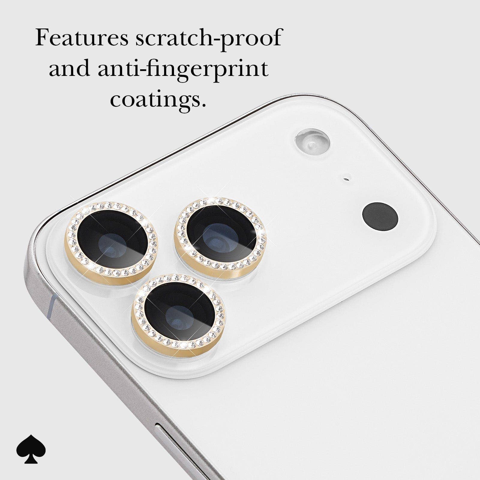 Kate spade new york Aluminum Ring Lens Protector Set in Stone Gold - iPhone 17 Pro / 17 Pro Max: Set In Stone