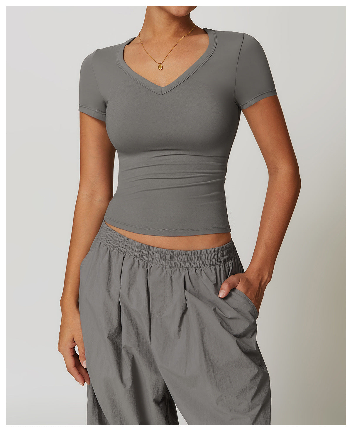 Yoga Sports Top and Cargo Pants Set