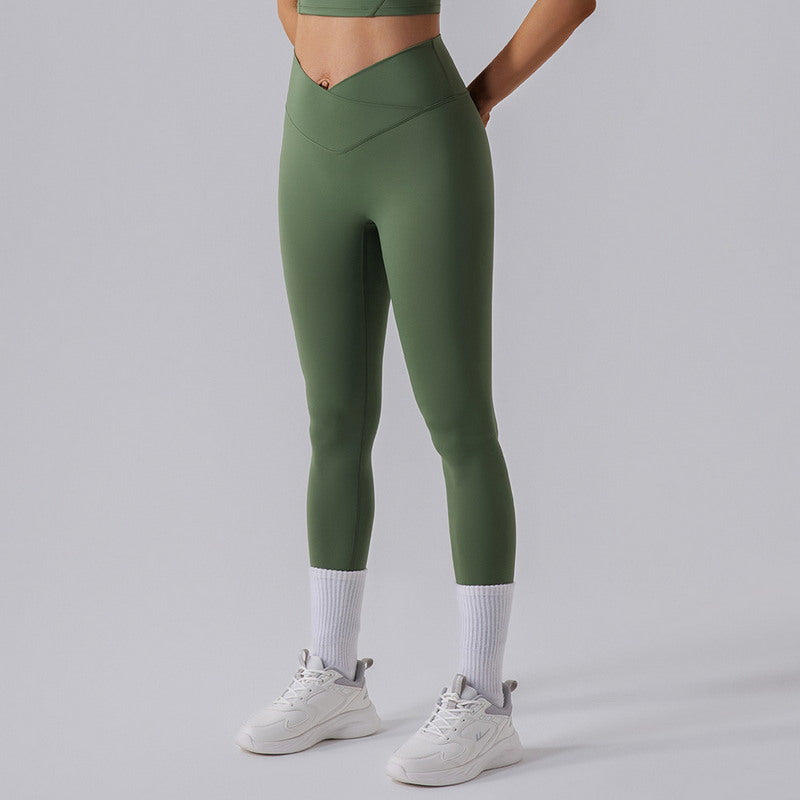 High-Waisted Crossover Yoga Leggings