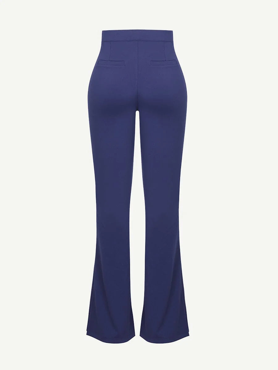 Active High Waist Flare Pants with Built-in Shapewear