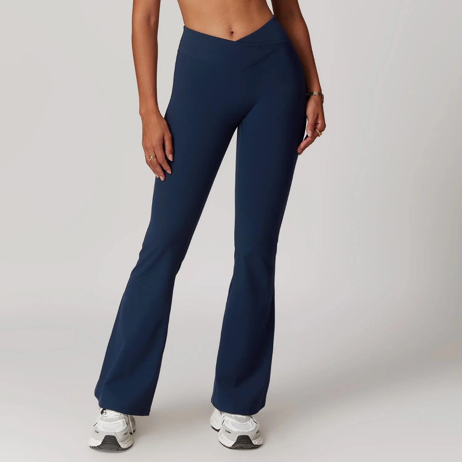 Flare Leggings with V-Band Waist