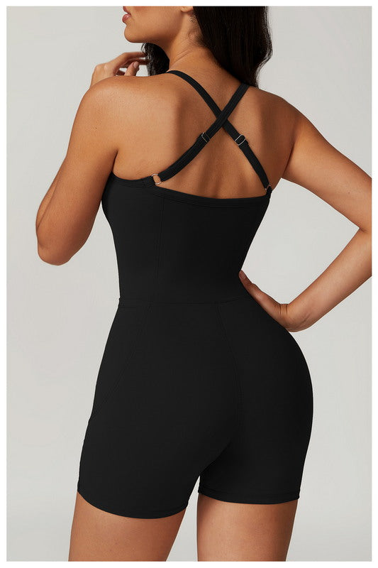 Modern Active Quick Dry Active Romper With Pockets