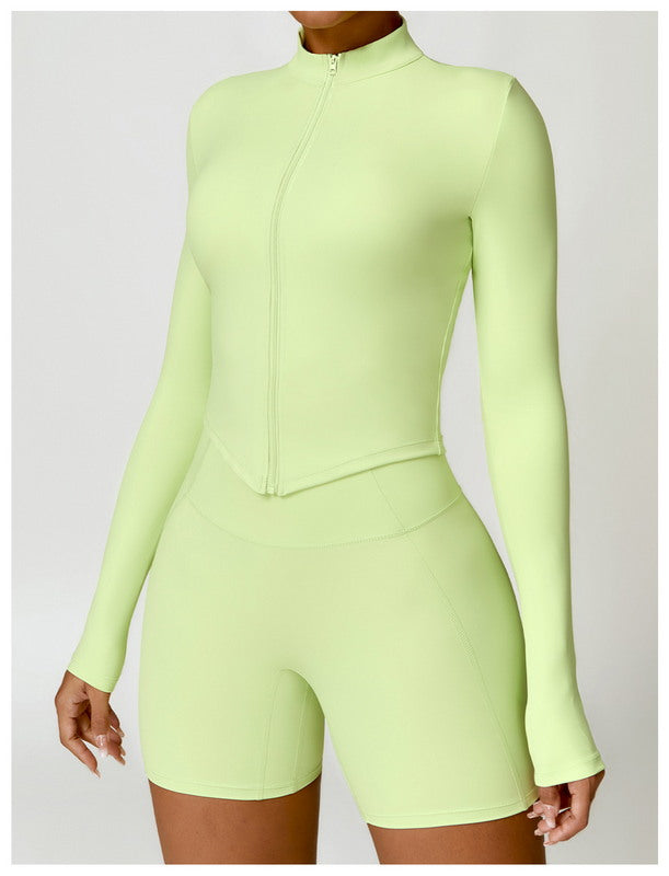 Long Sleeve Full-Zip Sports Yoga Top