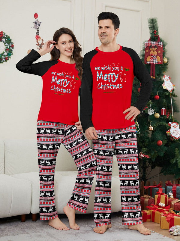 Matching Merry Christmas Reindeer Print Cozy and Festive Christmas Pajamas for the Whole Family