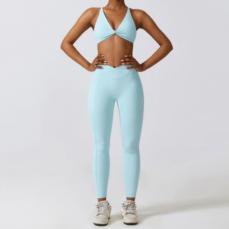 Modern Active Seamless Activewear 2-Piece Set Leggings with Pocket