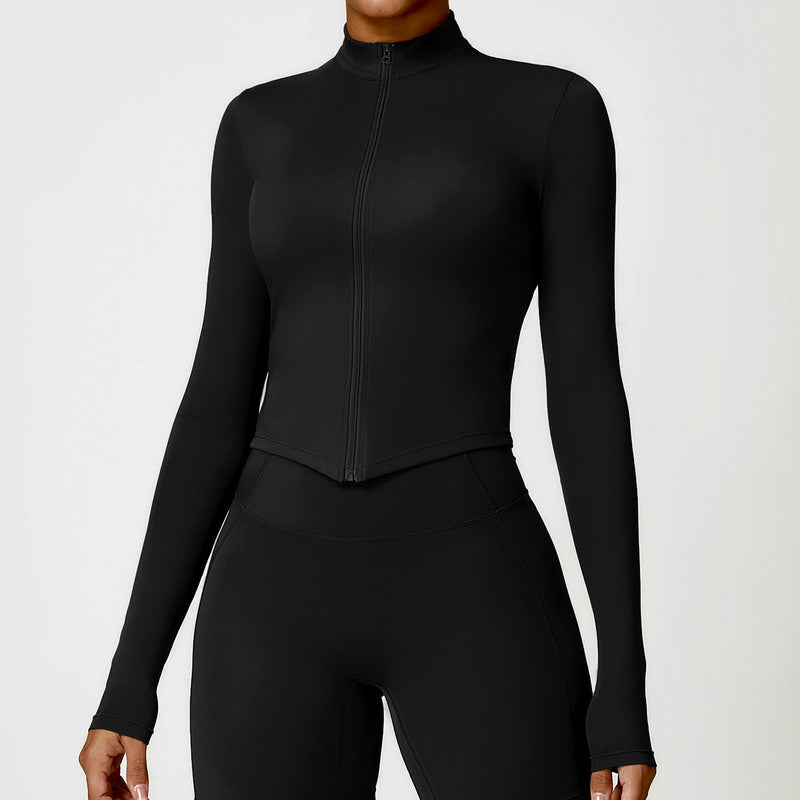 Long Sleeve Full-Zip Sports Yoga Top