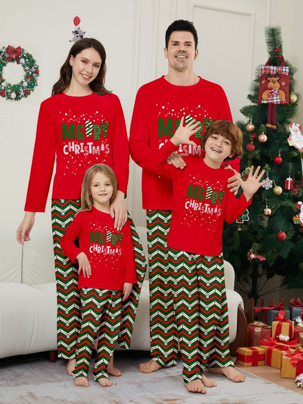 Matching Merry Christmas Print Cozy and Festive Christmas Pajamas for the Whole Family