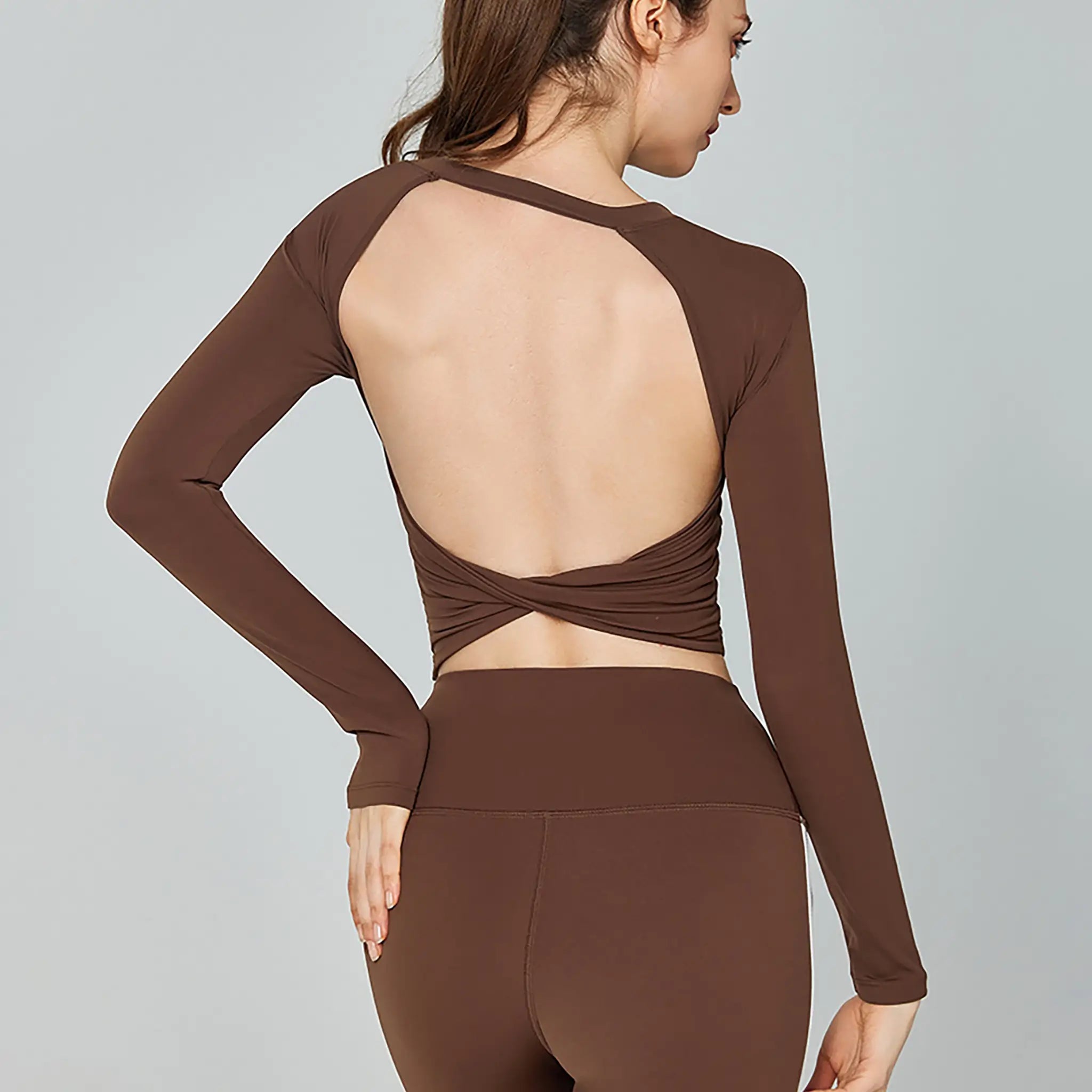 Open-Back Long Sleeve Yoga Top