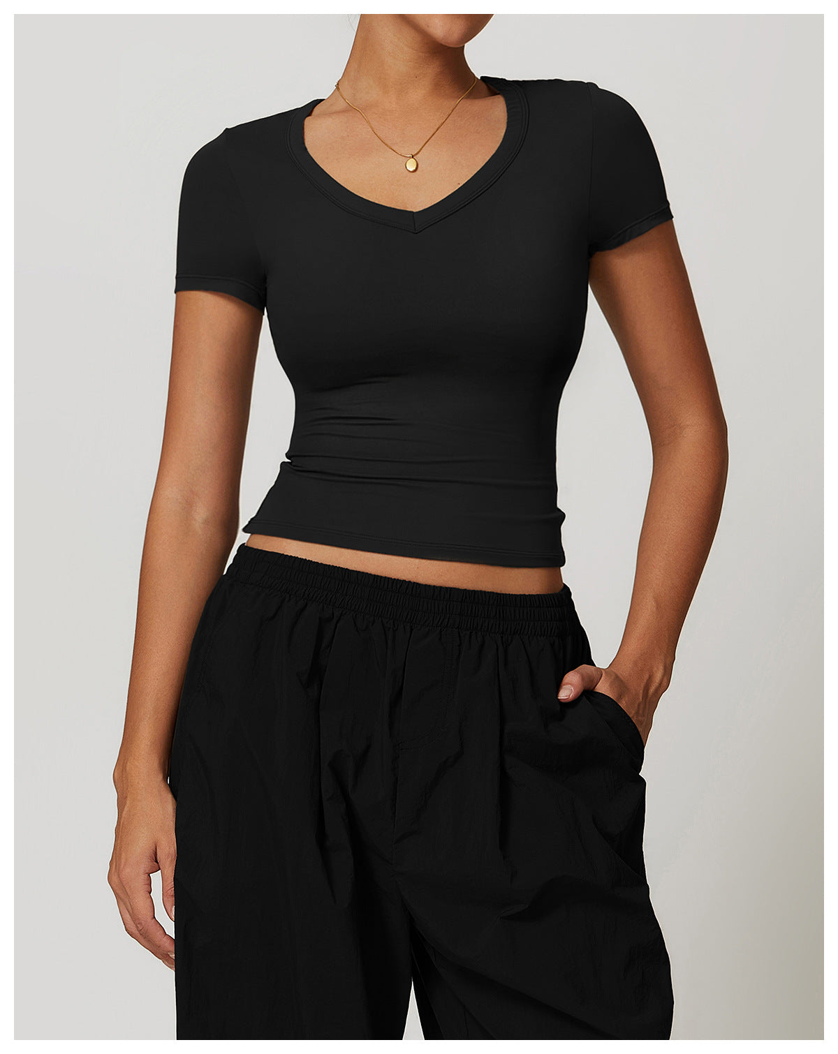 V-Neck Sports Crop Top