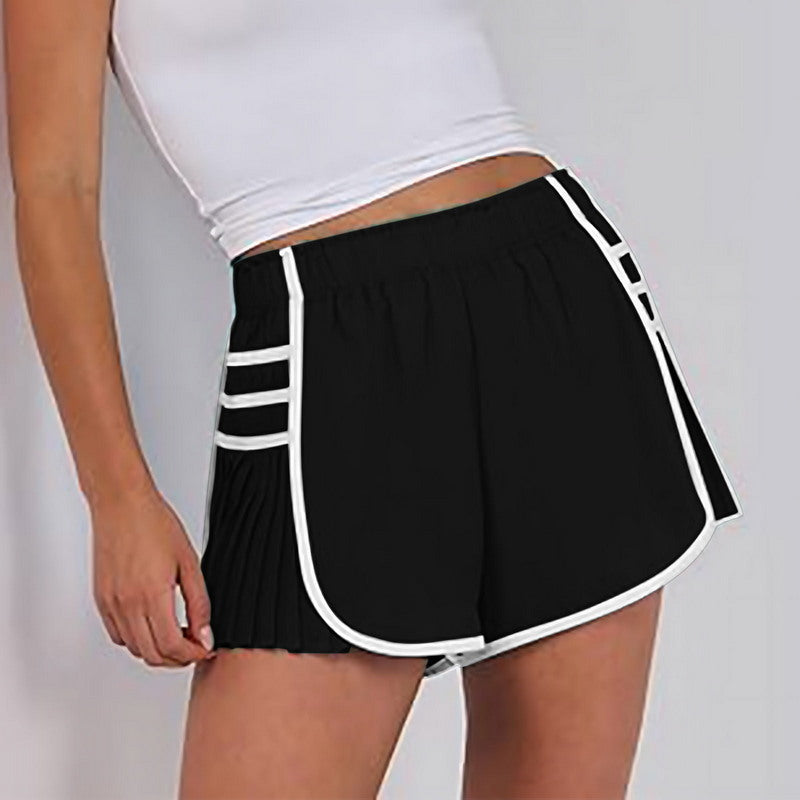 Modern Active High Waist Pleated Sports Shorts