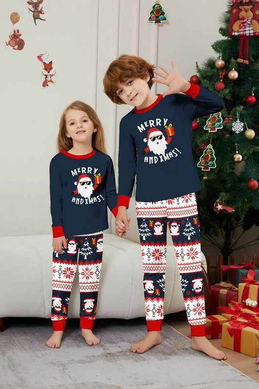 Matching Merry Christmas Santa Print Cozy and Festive Christmas Pajamas for the Whole Family