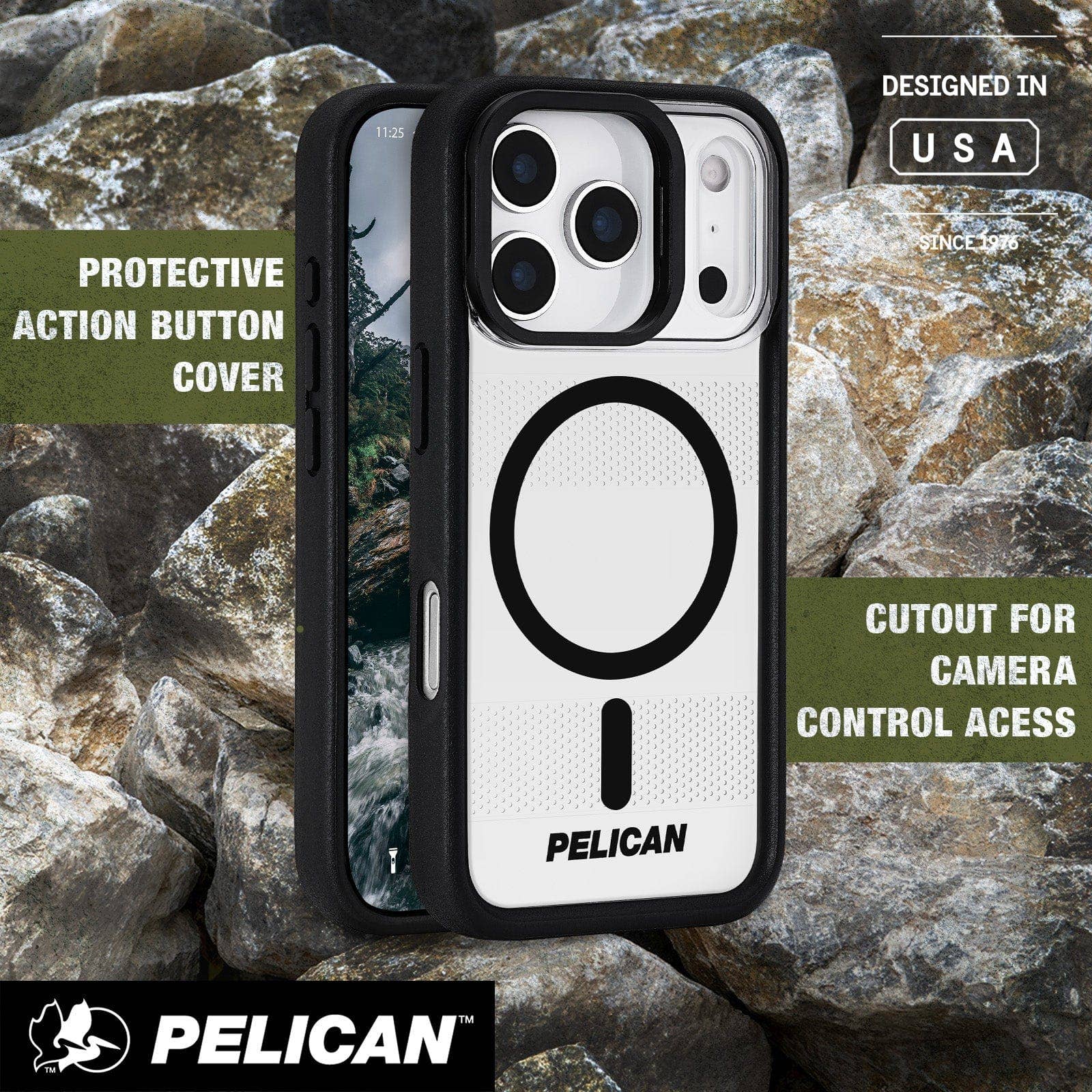 Pelican Protector Clear MagSafe w/ Stand - iPhone 17 Pro: Clear