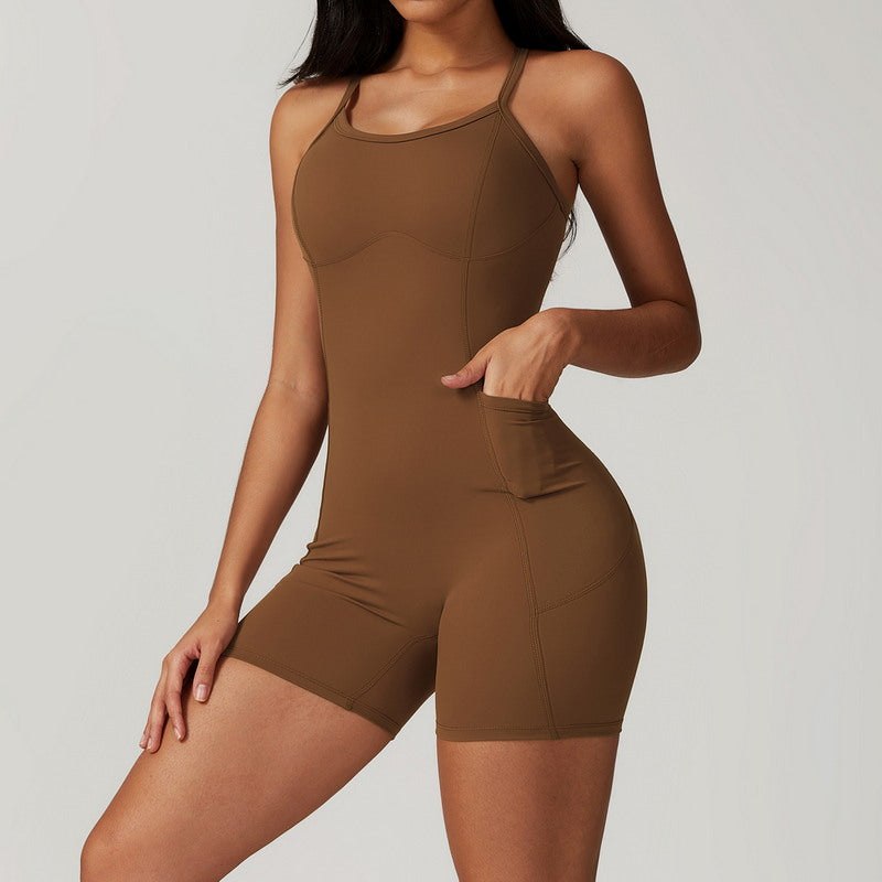 Modern Active Quick Dry Active Romper With Pockets