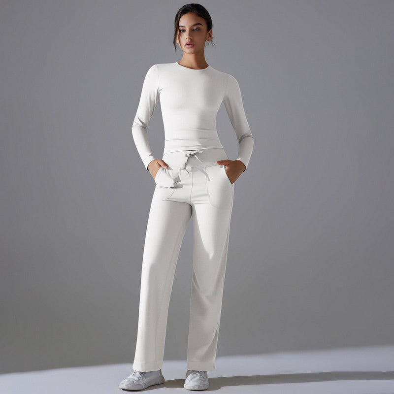 Yoga Set with Long Sleeve Top and Pants