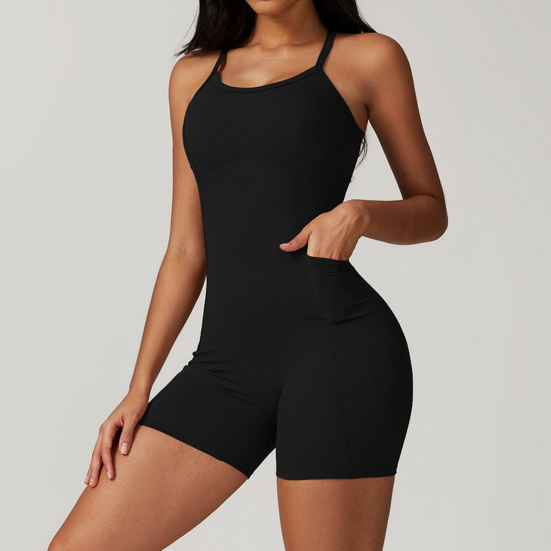 Modern Active Quick Dry Active Romper With Pockets