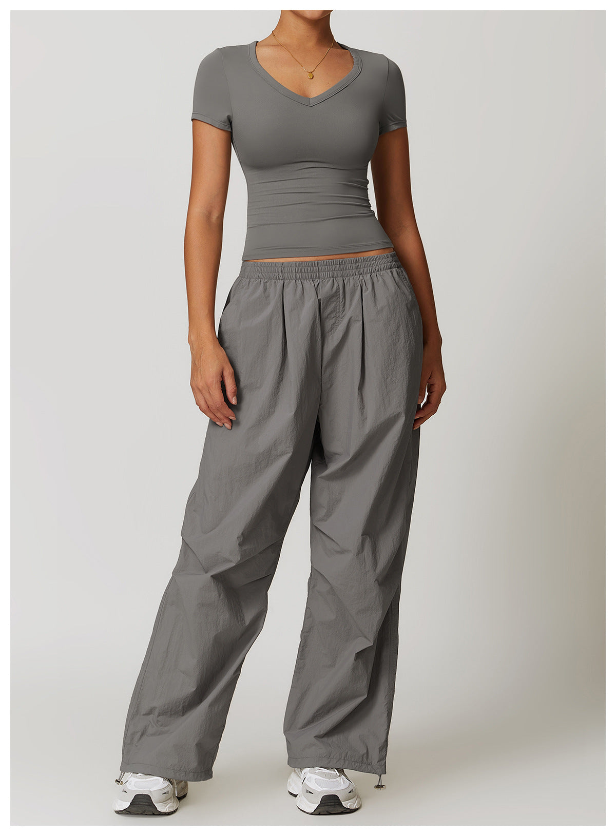 Yoga Sports Top and Cargo Pants Set