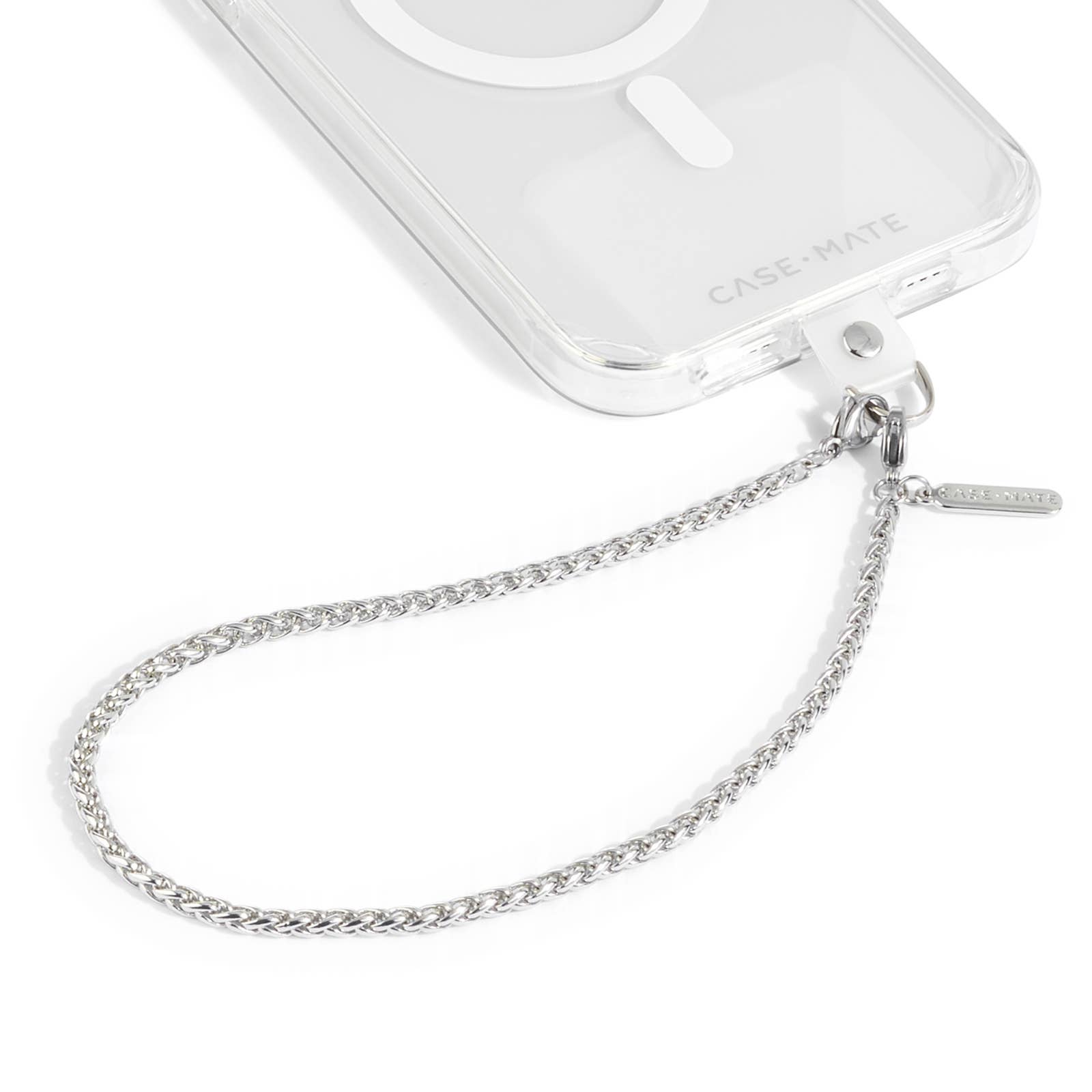 Dainty Silver Chain Phone Charm: Dainty Silver