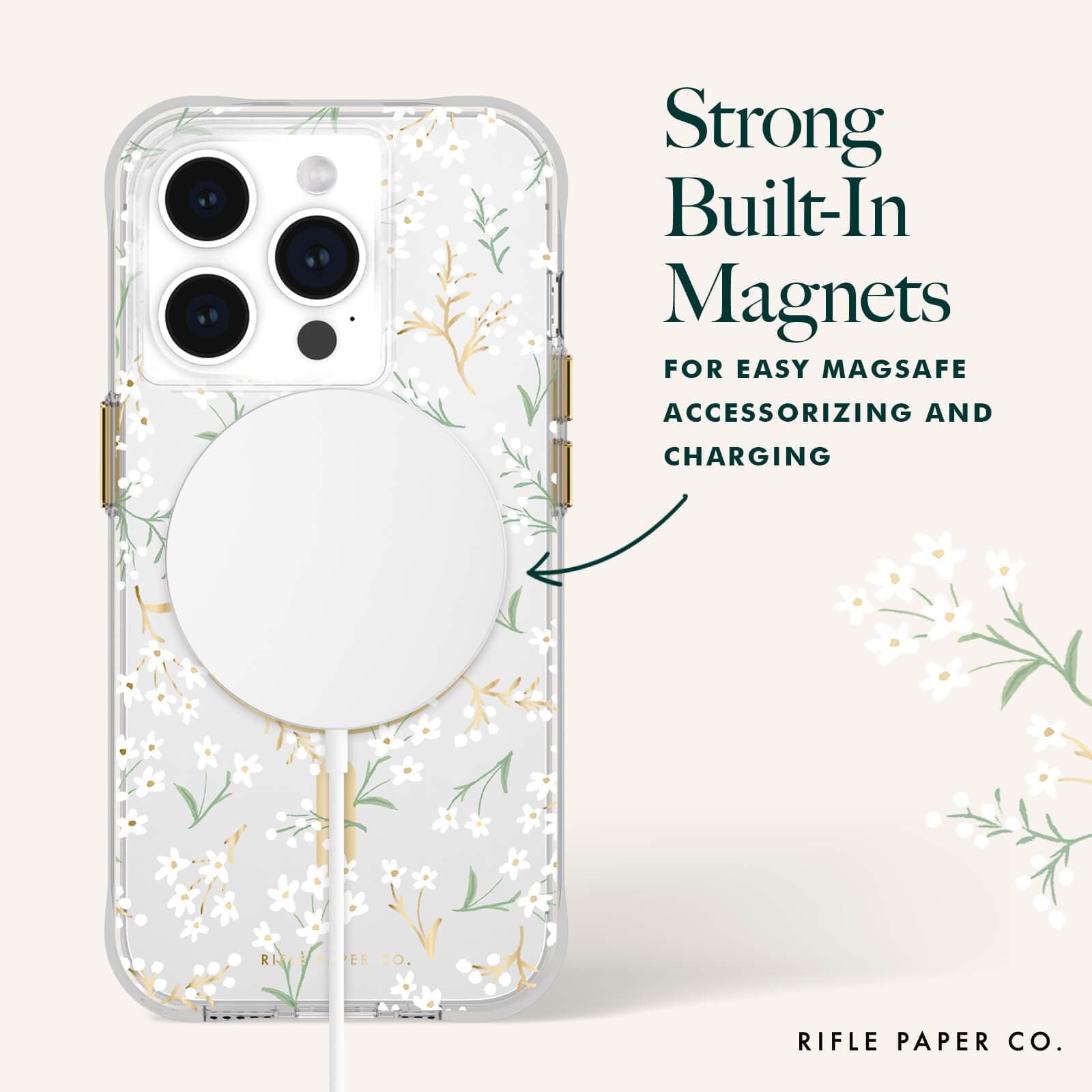 Rifle Paper Co. Petite Fleurs MagSafe - iPhone 15 Pro: Petite Fleurs