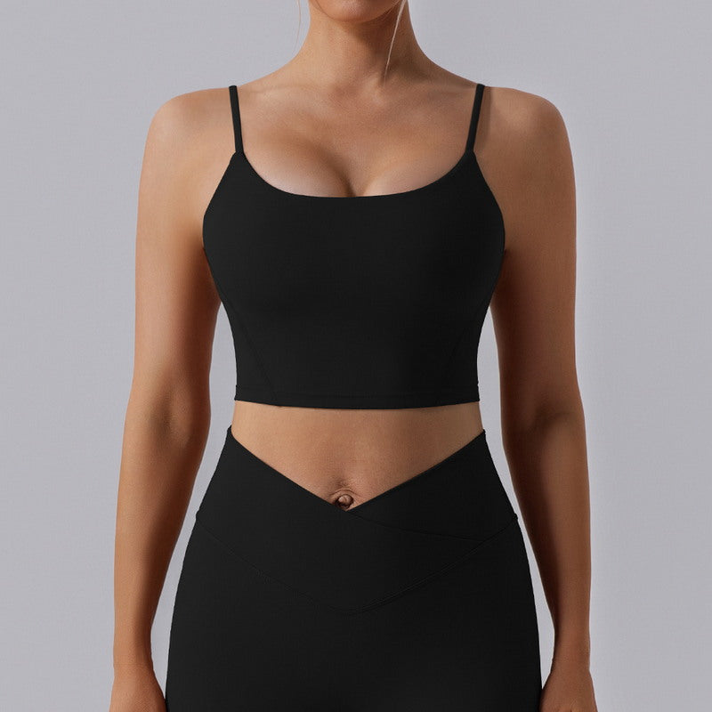 Adjustable Spaghetti Strap Sports Crop Top