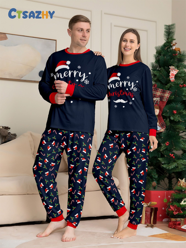 Matching Merry Christmas Santa Print Cozy and Festive Christmas Pajamas for the Whole Family