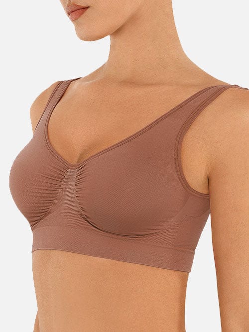 Seamless Shaping Support Bra with Wide Back