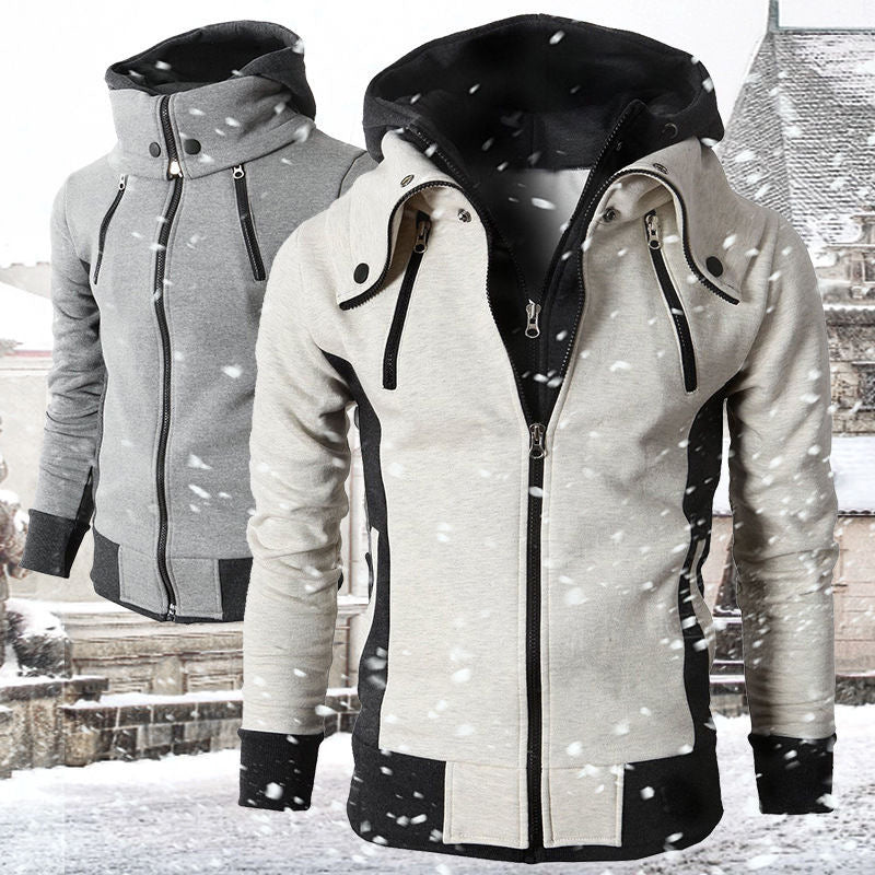 Casual Hooded Double Zip-Up Jacket