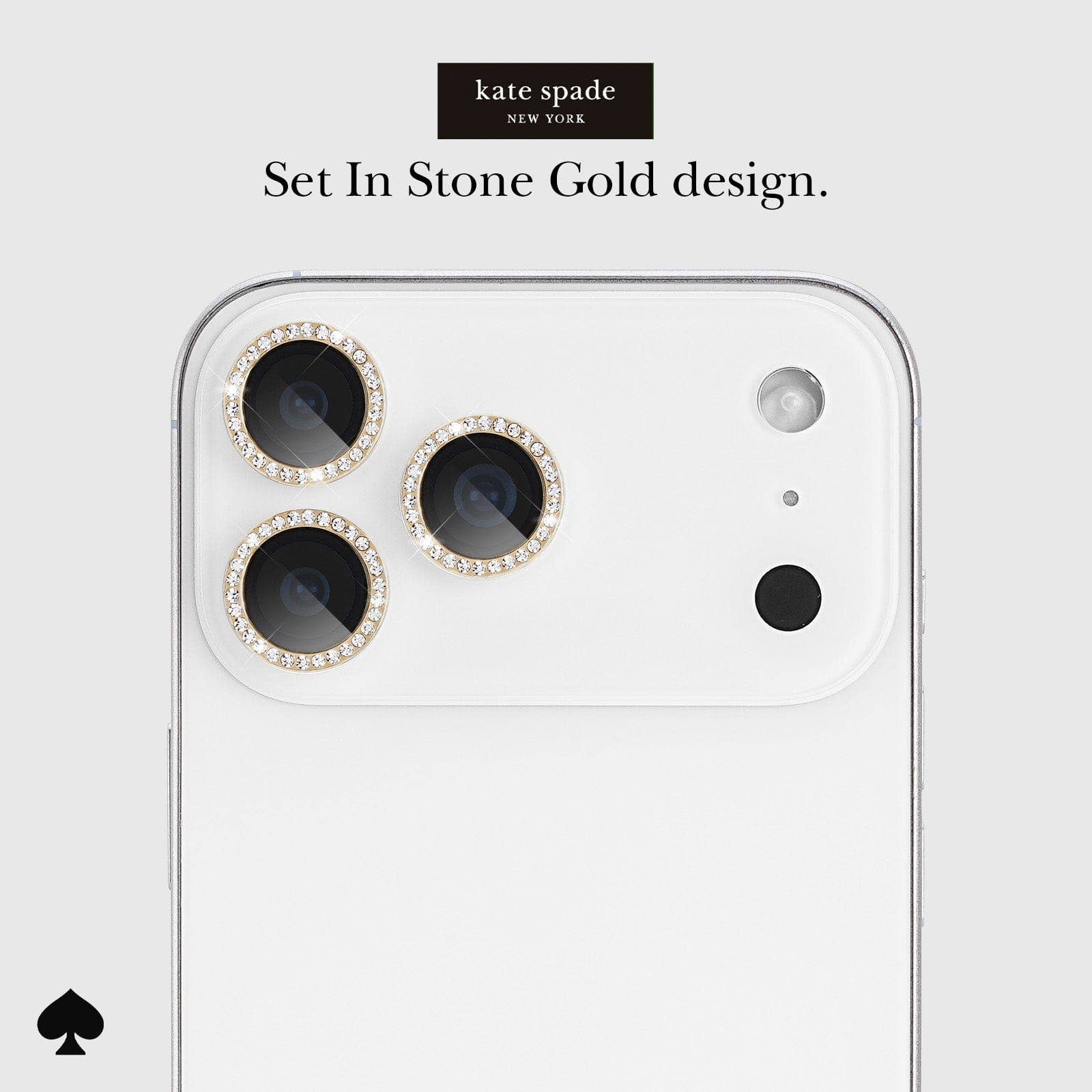 Kate spade new york Aluminum Ring Lens Protector Set in Stone Gold - iPhone 17 Pro / 17 Pro Max: Set In Stone