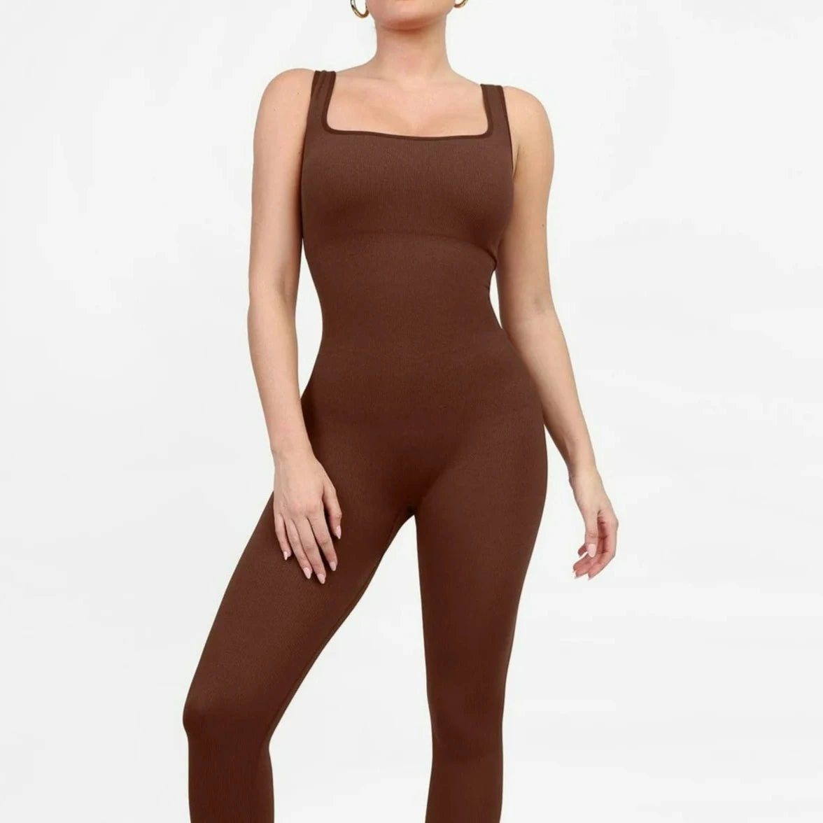 modern active Seamless Square Neck One Piece Sport Jumpsuit