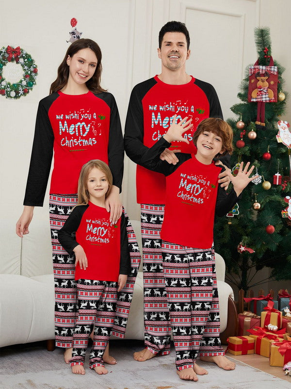 Matching Merry Christmas Reindeer Print Cozy and Festive Christmas Pajamas for the Whole Family