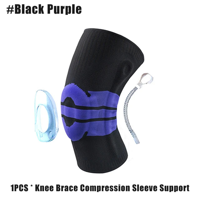 Modern Active Knee Compression Sleeve Brace with Patella Gel Pads & Side Stabilizers