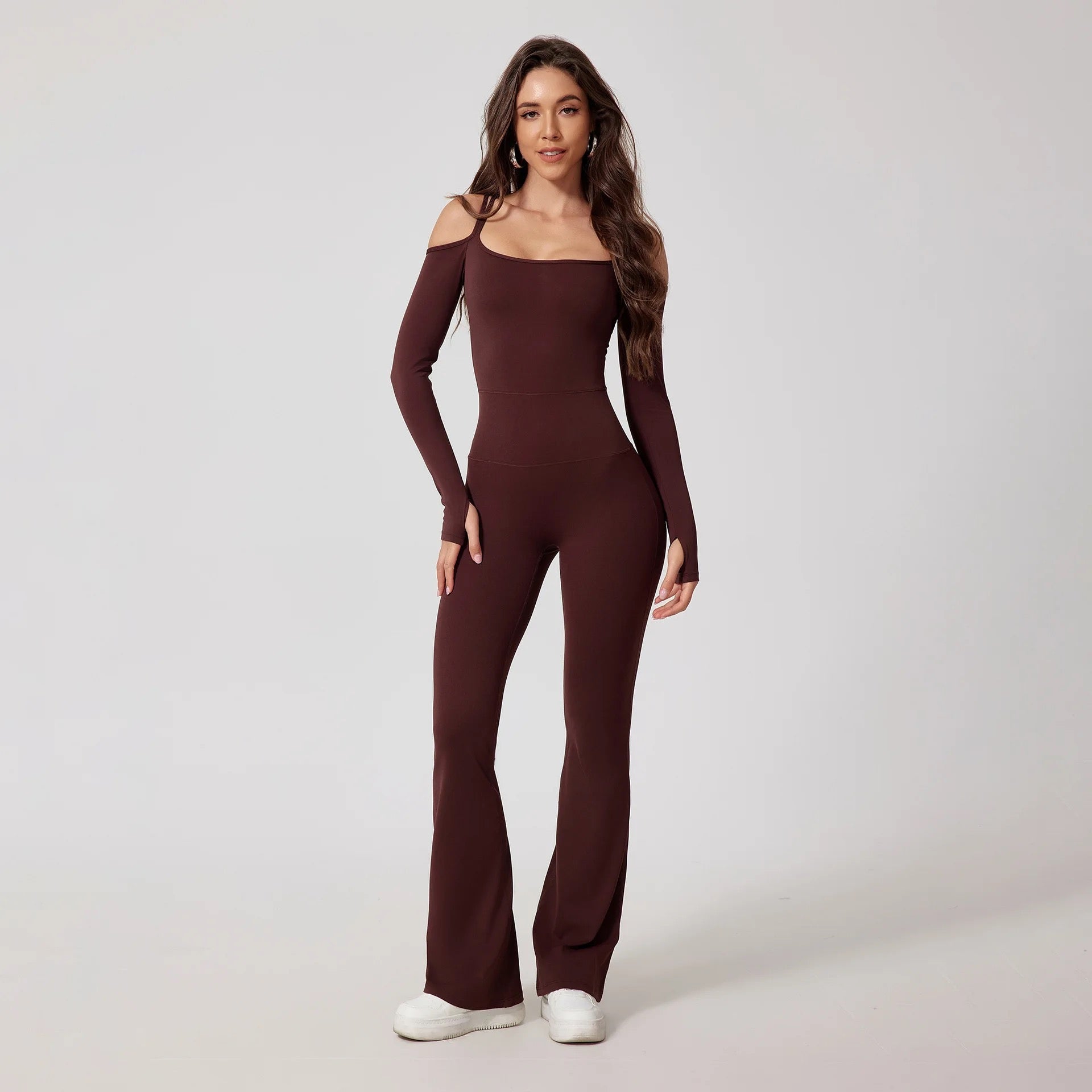 Off Shoulder Long Sleeve One-Piece Suit