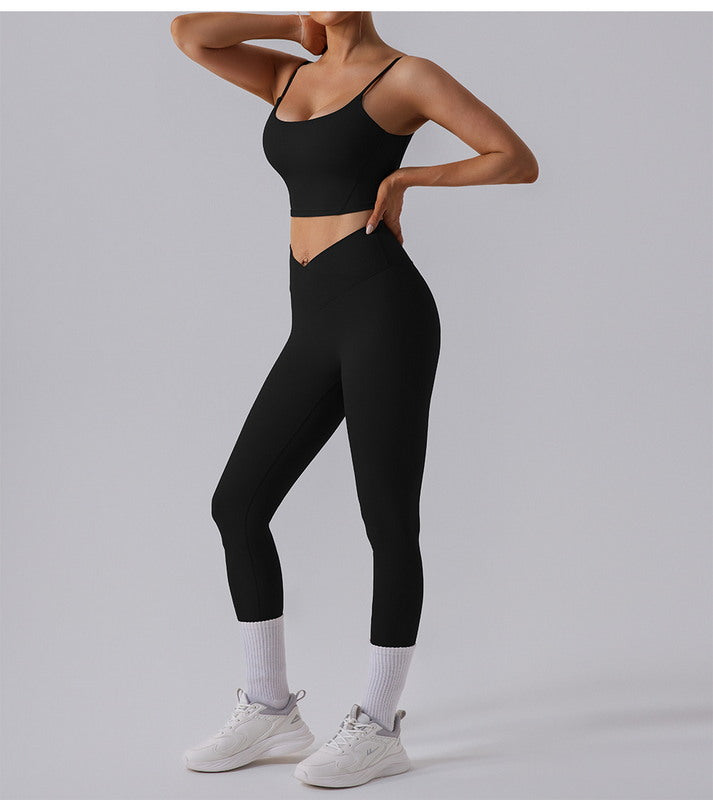 High-Waisted Crossover Yoga Leggings