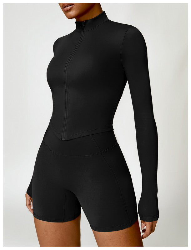 Long Sleeve Full-Zip Sports Yoga Top