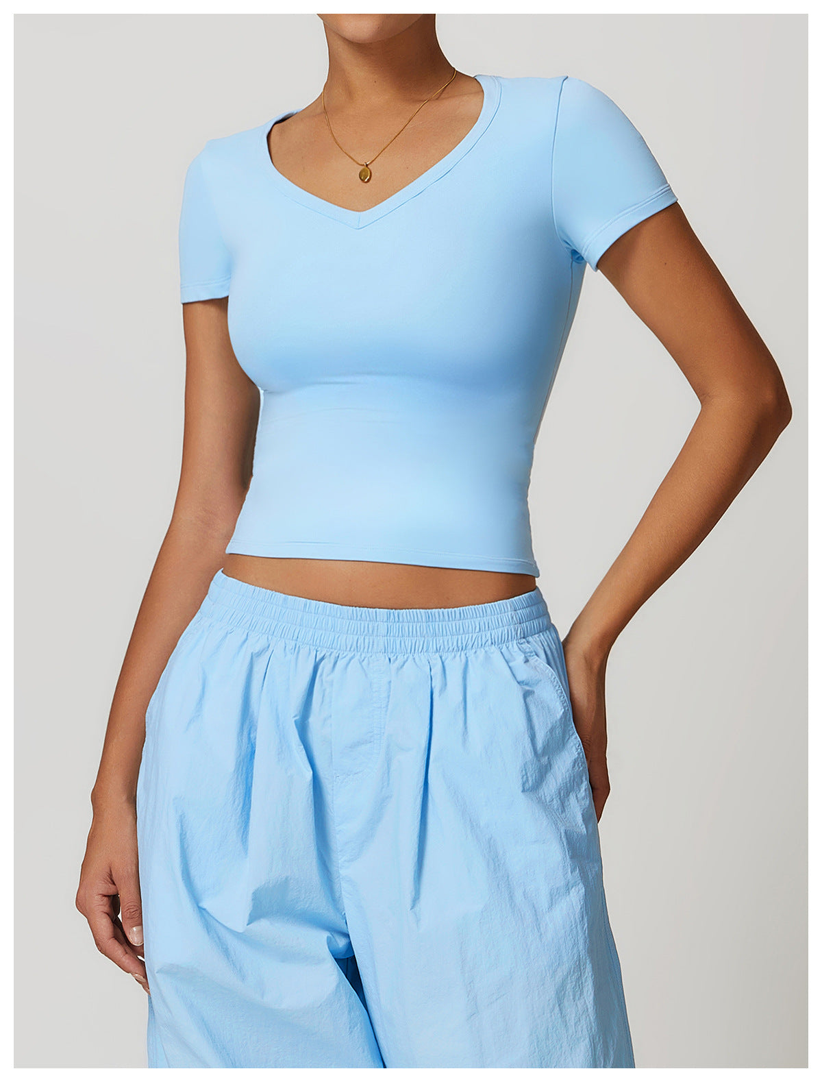 V-Neck Sports Crop Top