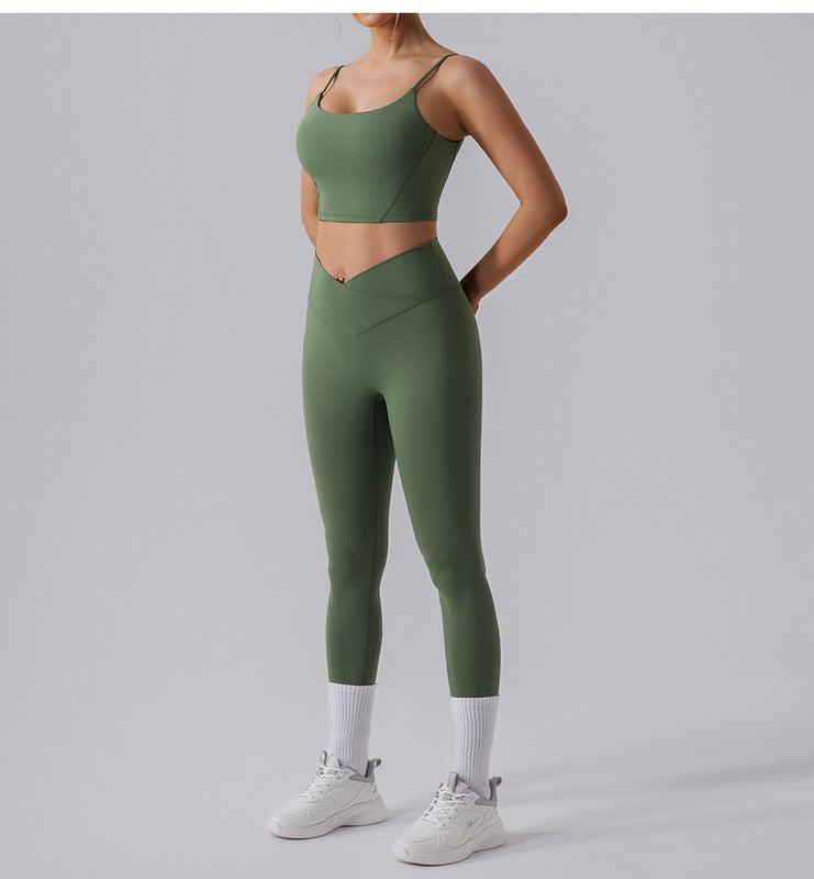 High-Waisted Crossover Yoga Leggings