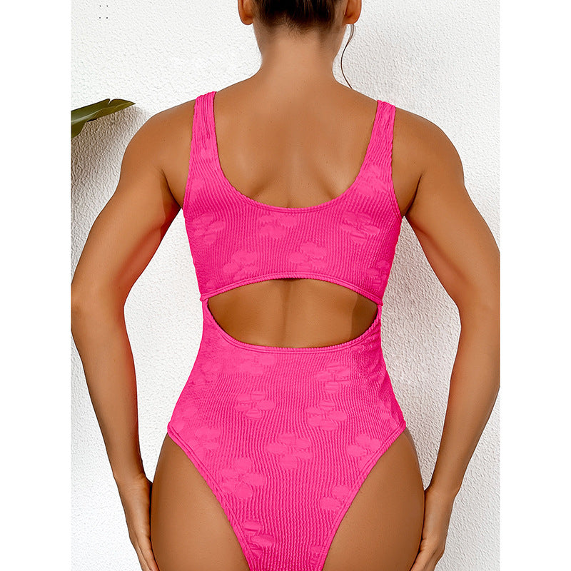 Modern Active Pink Cut-Out One Piece Swimwear