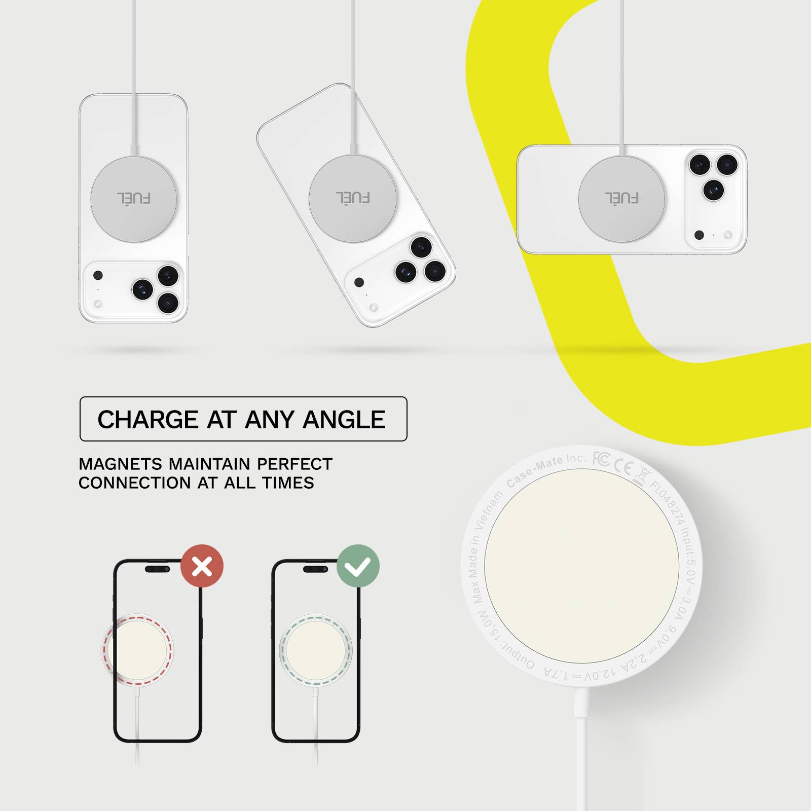 FUEL Wireless Charger for MagSafe - Wireless Charger: White